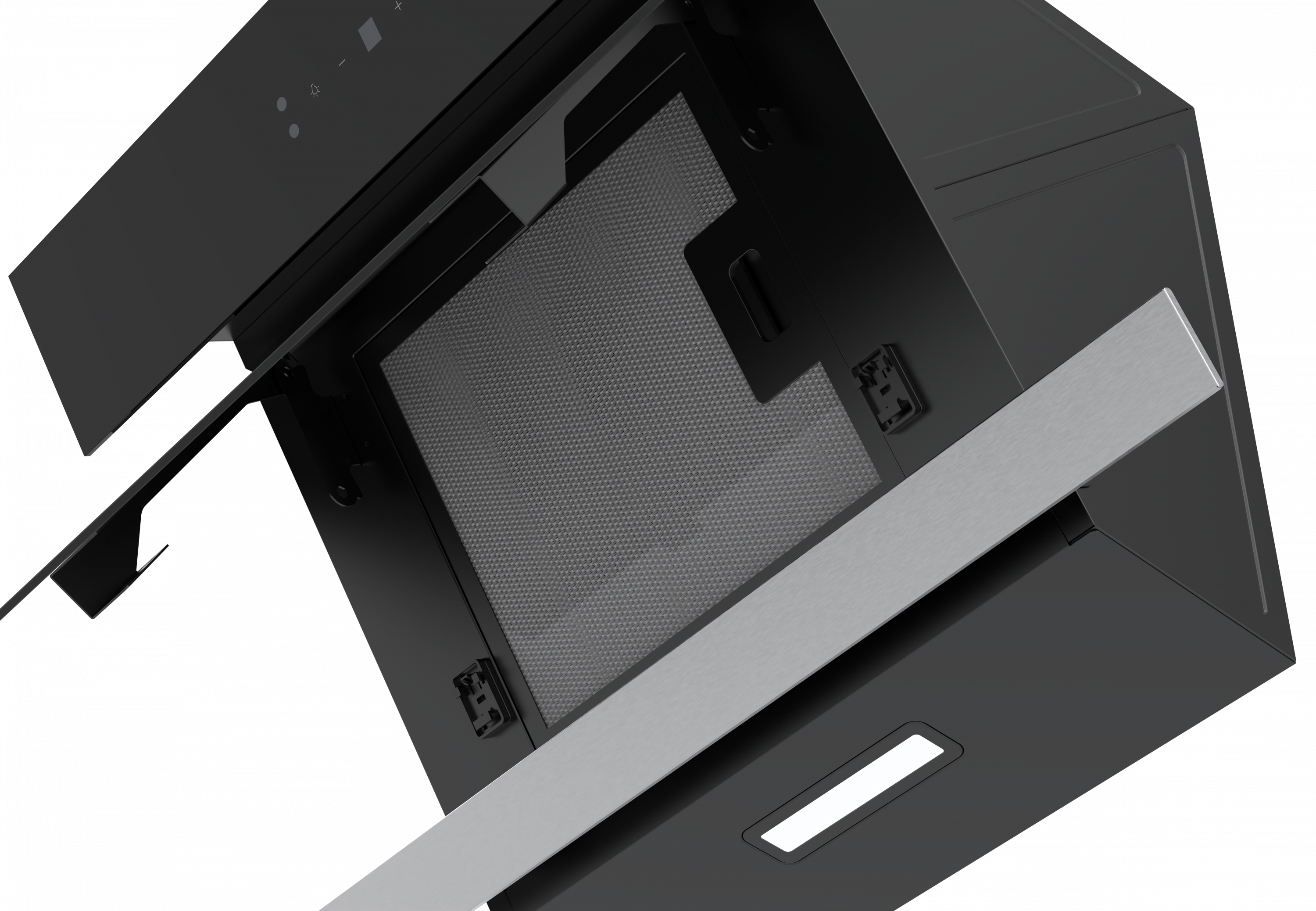 картинка Кухонная вытяжка наклонная Midea MH60AN364GB черная 