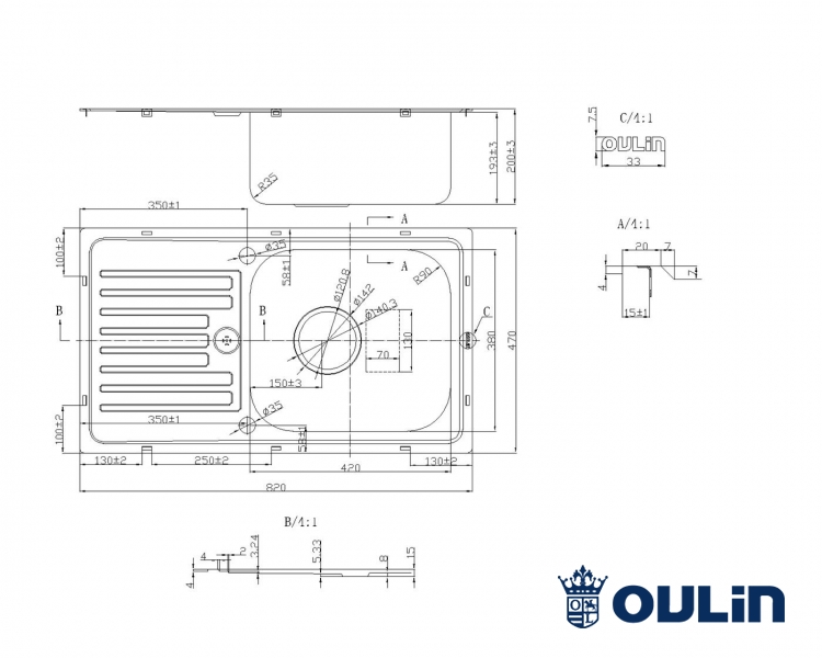 картинка Мойка для кухни Oulin OL-101Y  картинка Мойка для кухни Oulin OL-101Y