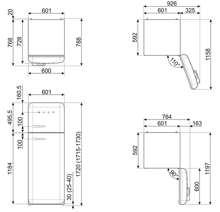 картинка Отдельностоящий холодильник Smeg FAB30RLI5 лайм 