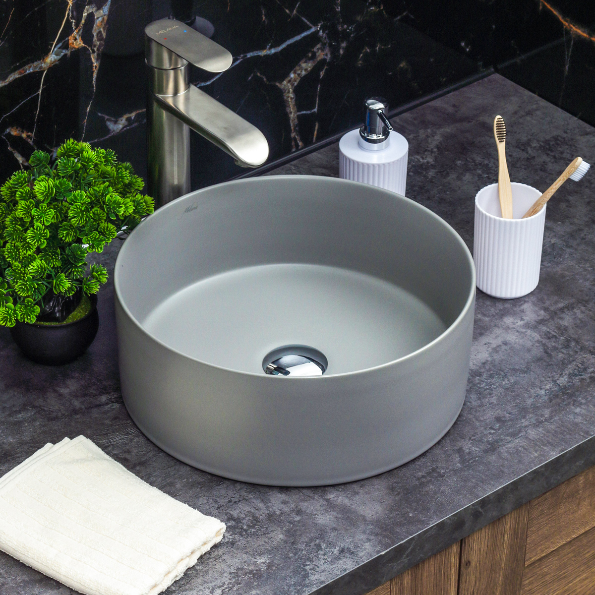 картинка Раковина Melana MLN-320357MG, матовый серый 