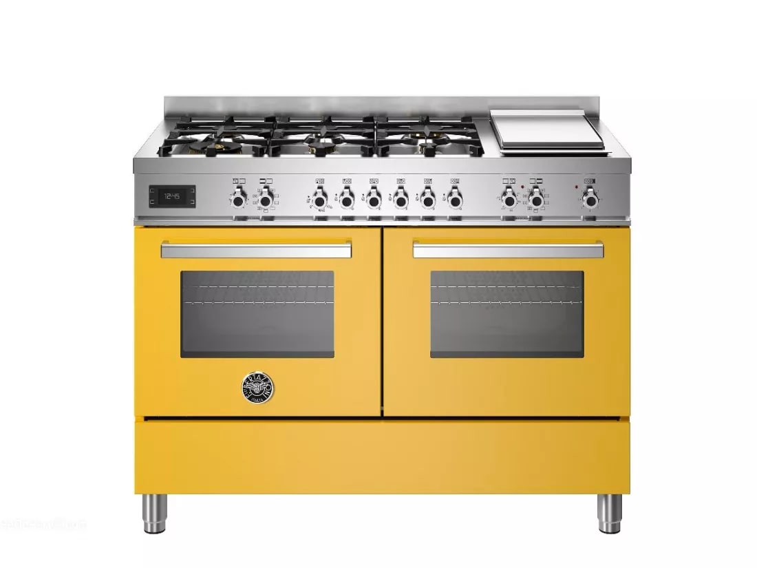 картинка Комбинированная кухонная плита Bertazzoni PRO126G2EGIT жёлтая  картинка Комбинированная кухонная плита Bertazzoni PRO126G2EGIT жёлтая