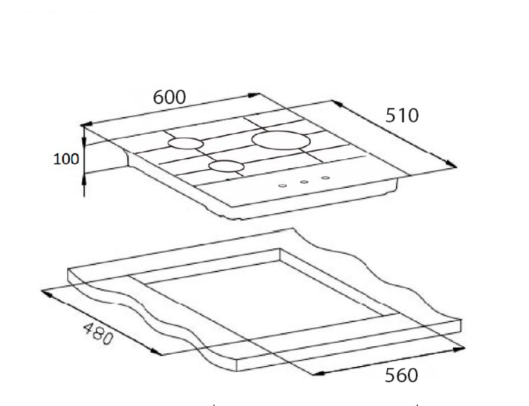 картинка Газовая варочная панель Weissgauff HGG 631 BG 
