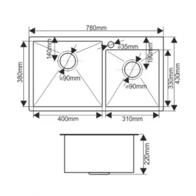 картинка Мойка для кухни Melana S7843HB PROFLINE графит 