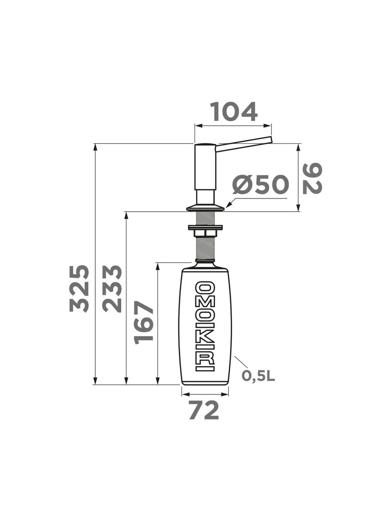 картинка Дозатор для мыла Omoikiri OM-02-P 