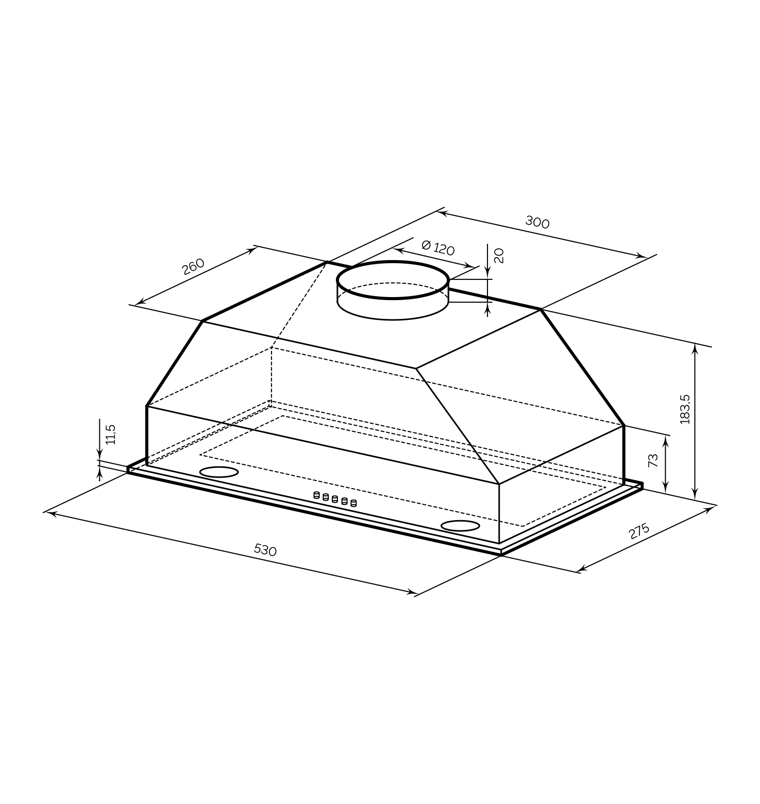 картинка Кухонная вытяжка Lex GHOST G 600 BLAC 