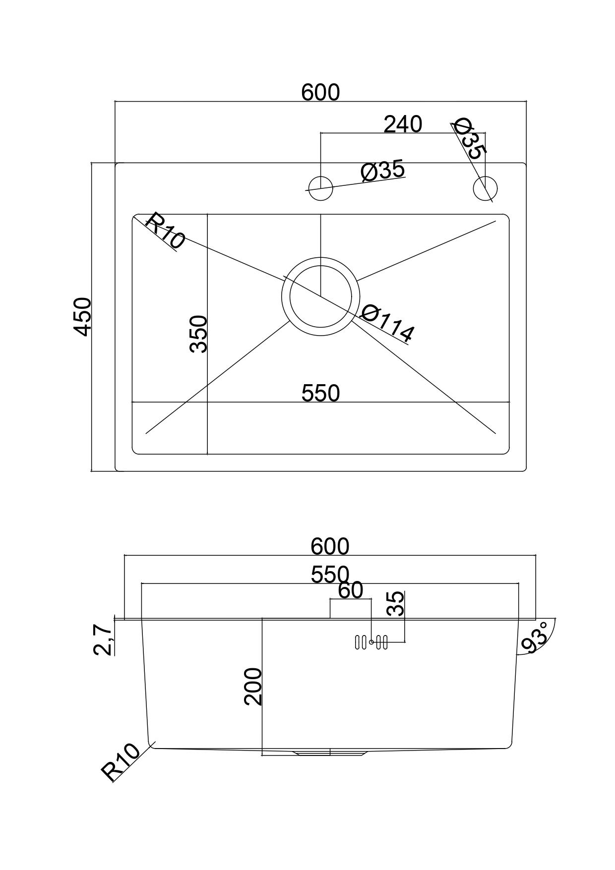 картинка Комплект Emar Satine (мойка, дозатор, корзина) 