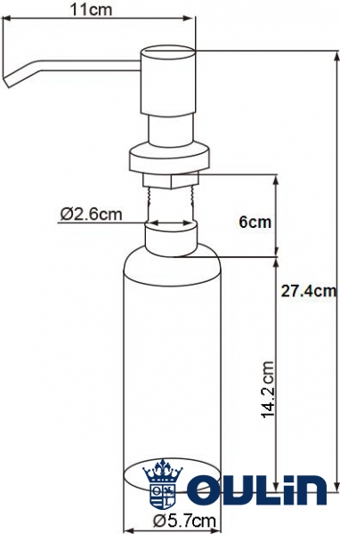 картинка Дозатор для мыла Oulin OL-401 DS  картинка Дозатор для мыла Oulin OL-401 DS