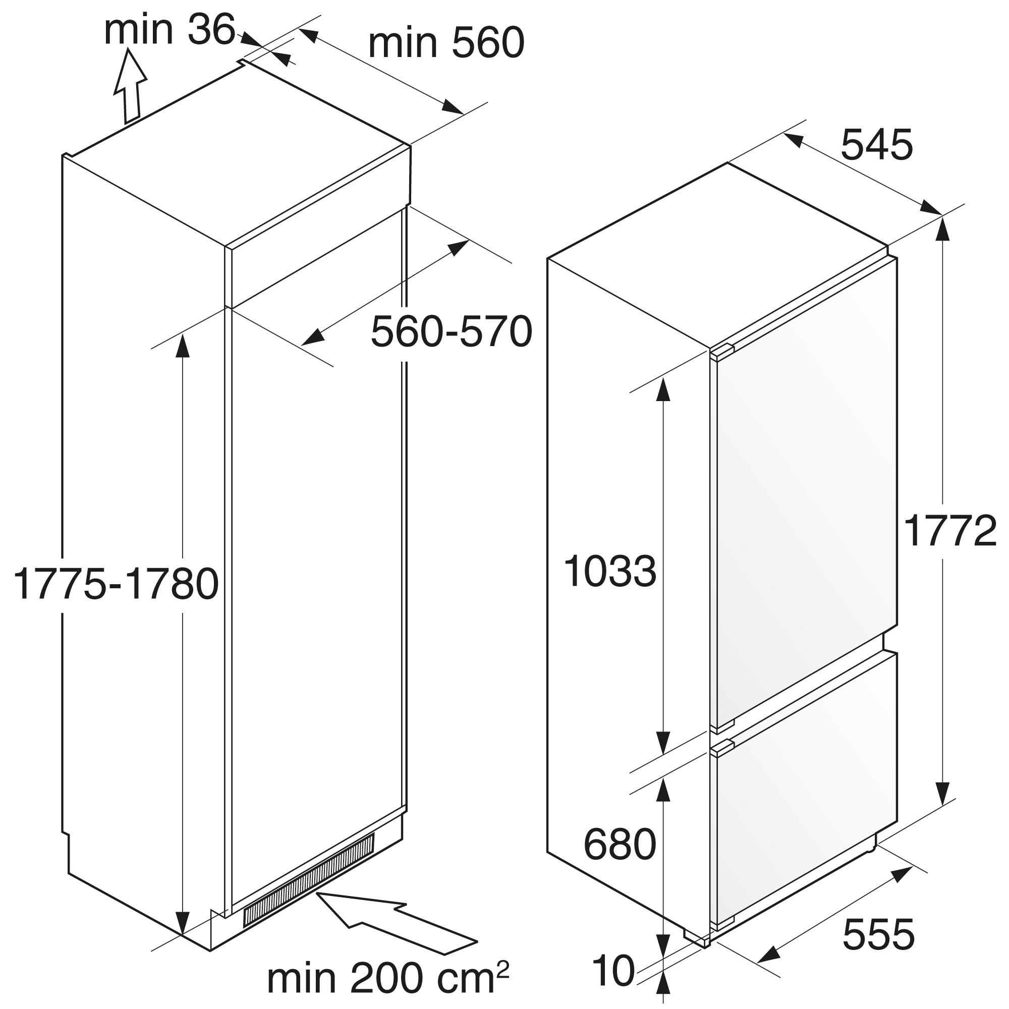 картинка Встраиваемый холодильник Asko RFN31831I 