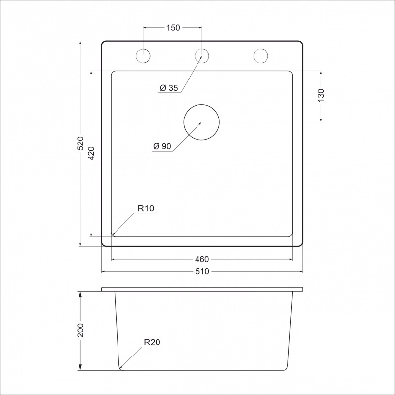 картинка Мойка для кухни Emar EMQ-1510.Q 