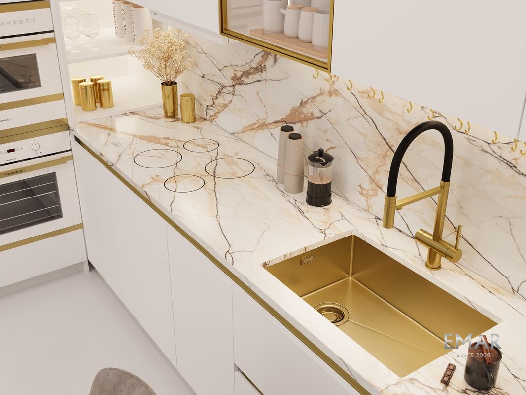 картинка Кухонная мойка Emar EMB-660(UN) PVD Golden 