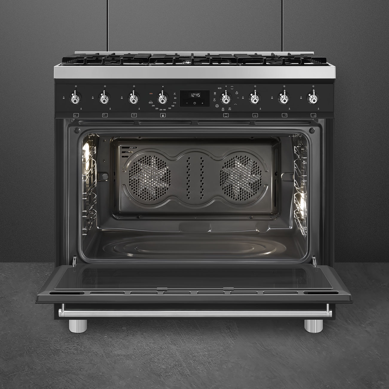 картинка Комбинированная кухонная плита Smeg C9GMMB2  картинка Комбинированная кухонная плита Smeg C9GMMB2