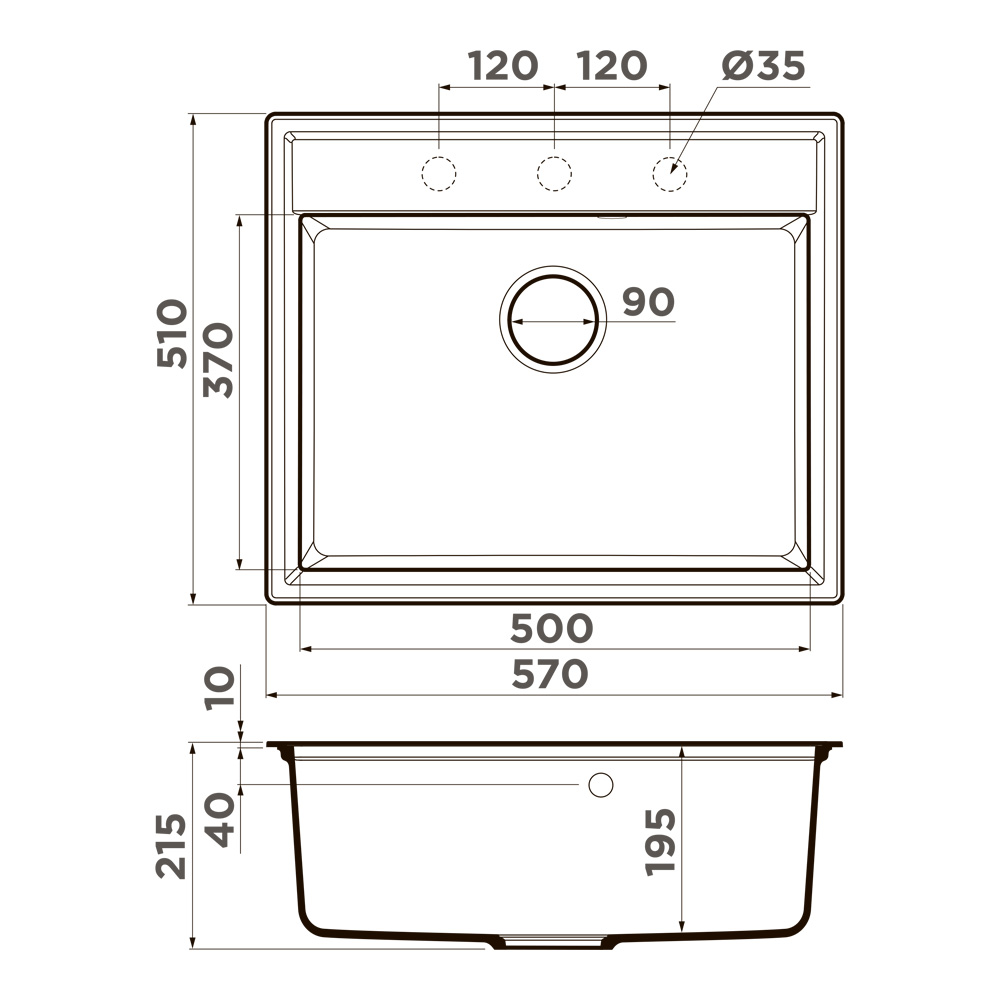 картинка Кухонная мойка Omoikiri DAISEN 57 