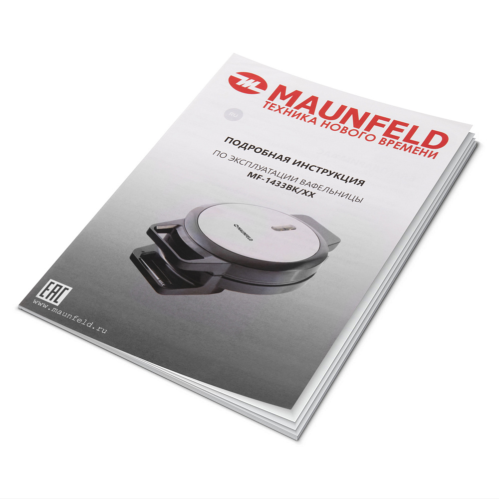 картинка Вафельница Maunfeld MF-1433BK  картинка Вафельница Maunfeld MF-1433BK