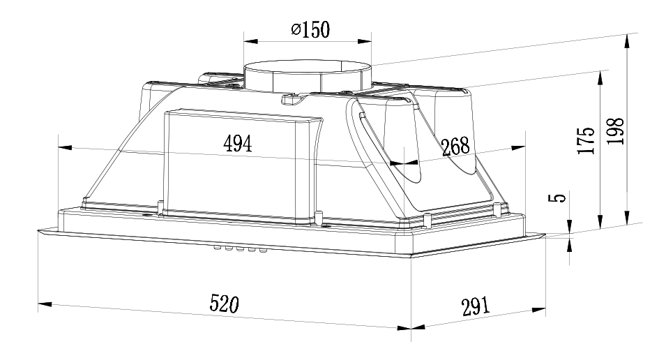 картинка Кухонная вытяжка полновстраиваемая Weissgauff BOX 900 PB WH 