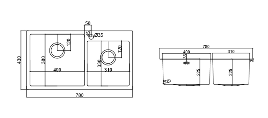 картинка Мойка для кухни Emar EMB-210 PVD Nano Coppery 