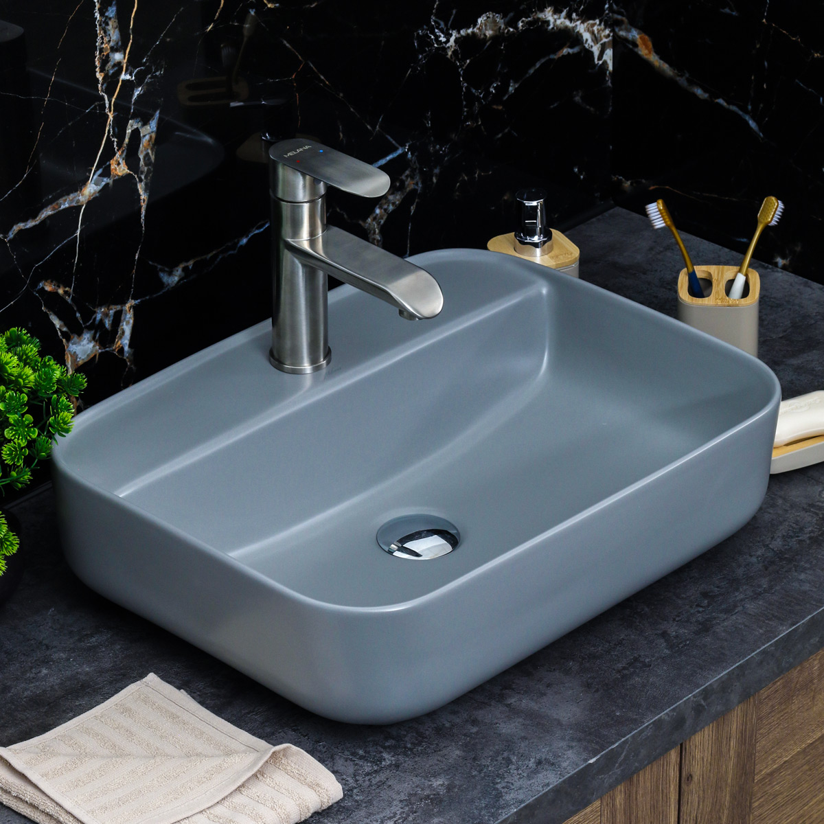 картинка Раковина Melana MLN-320353MG, матовый серый 