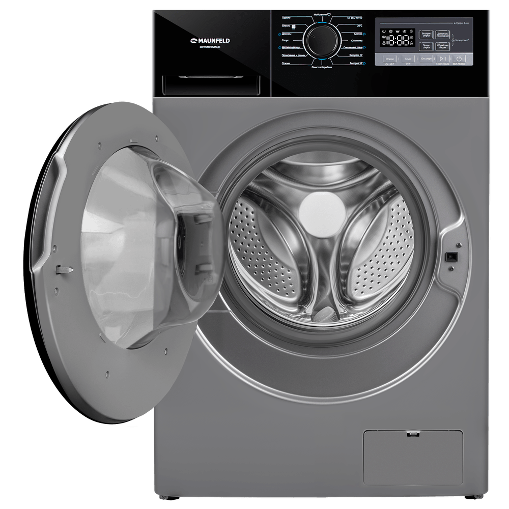 картинка Стиральная машина с паром Maunfeld MFWM1410STSL03  картинка Стиральная машина с паром Maunfeld MFWM1410STSL03