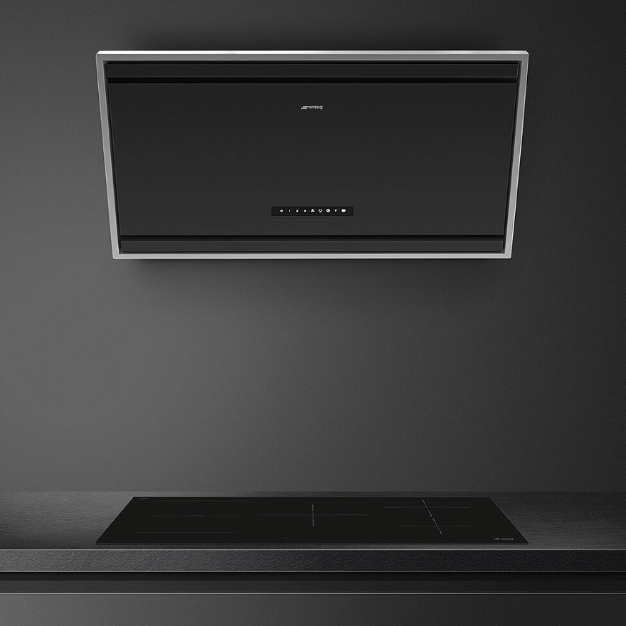картинка Кухонная вытяжка Smeg KV394MB черный матовый 