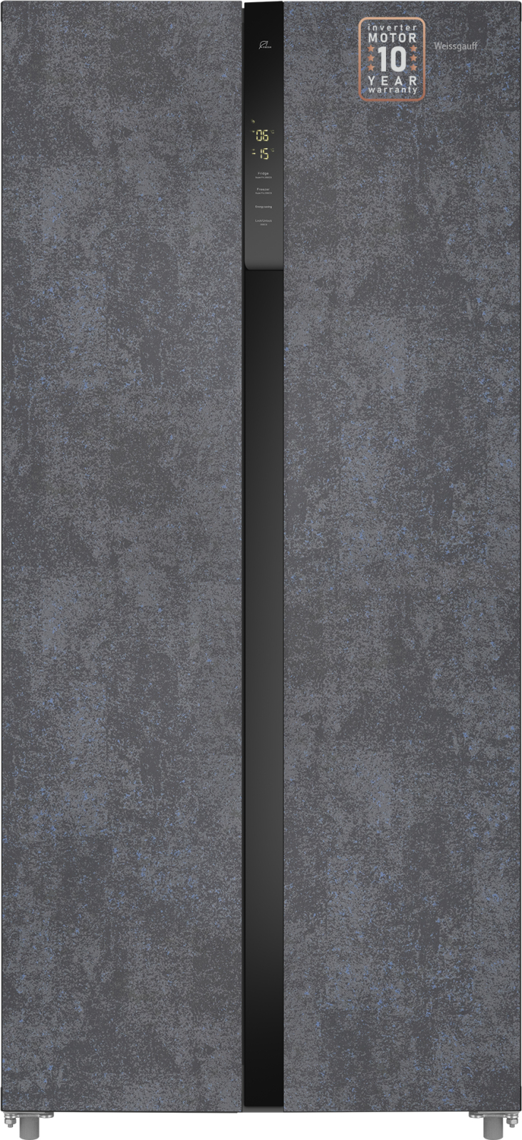 картинка Отдельностоящий холодильник Weissgauff WSBS 500 Inverter NoFrost Rock Glass 