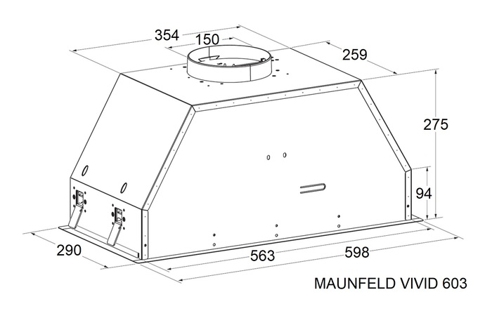 картинка Кухонная вытяжка Maunfeld VIVID 603EM нержавеющая сталь 