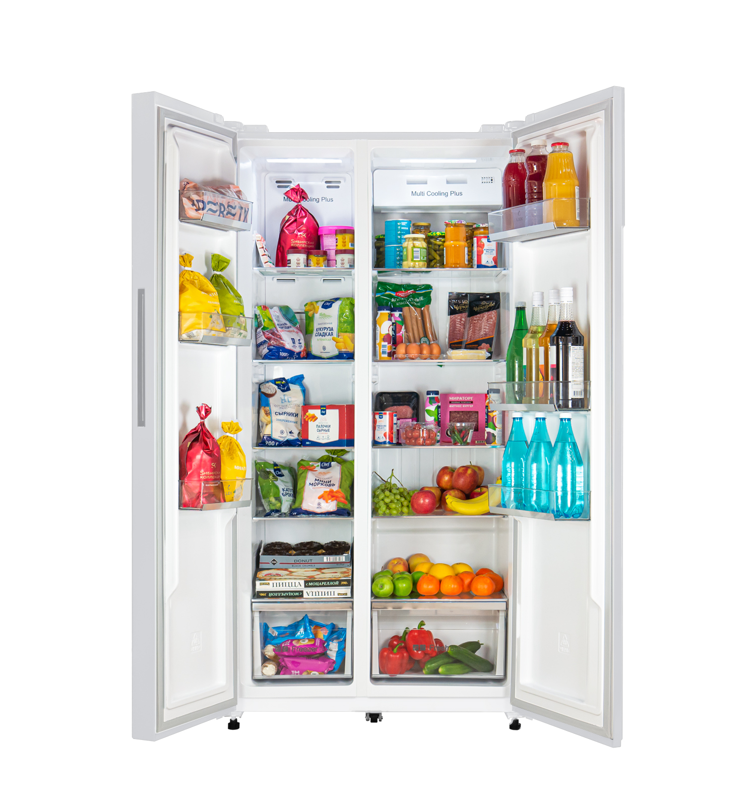 картинка Отдельностоящий холодильник Lex LSB530WGID белое стекло 