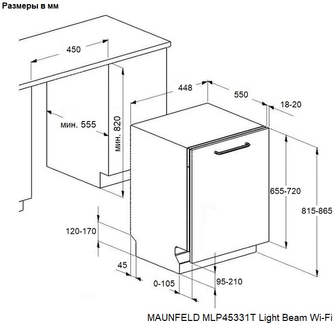 картинка Посудомоечная машина Maunfeld MLP45331T Light Beam Wi-Fi  картинка Посудомоечная машина Maunfeld MLP45331T Light Beam Wi-Fi