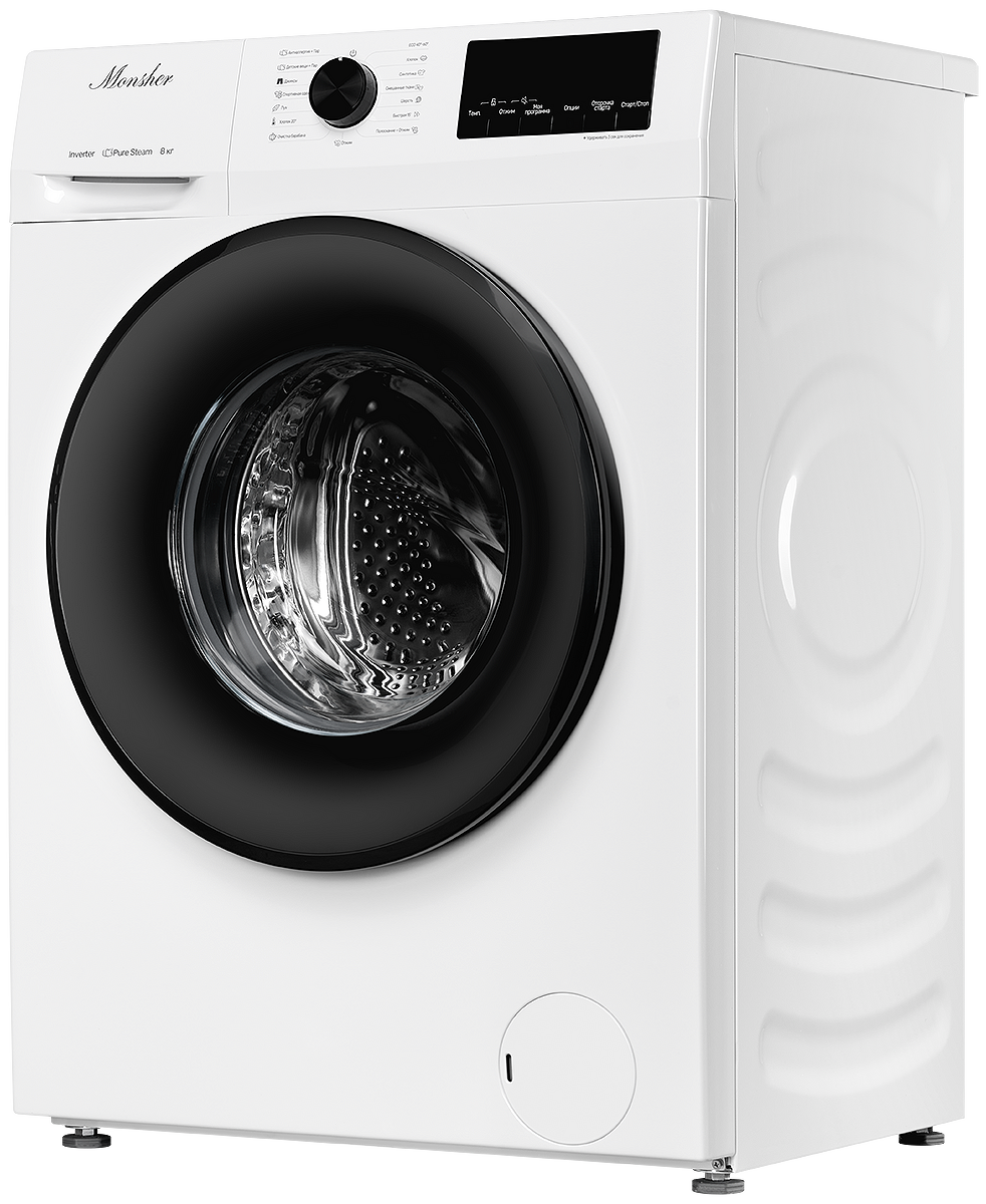 картинка Стиральная машина с паром Monsher MWM 460 BLANC  картинка Стиральная машина с паром Monsher MWM 460 BLANC