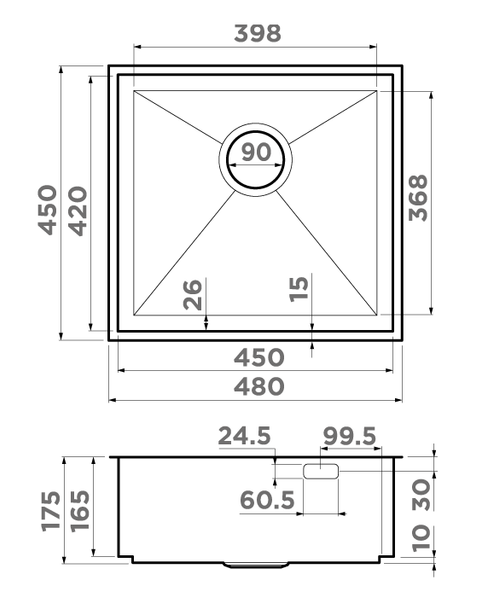 картинка Мойка Omoikiri KASEN 48-26 INT LG  картинка Мойка Omoikiri KASEN 48-26 INT LG