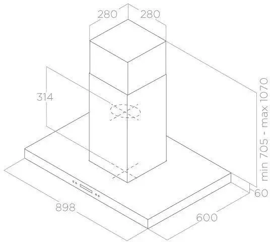 картинка Кухонная вытяжка Elica SPOT PLUS ISLAND IX/A/90 