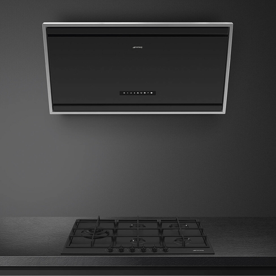 картинка Кухонная вытяжка Smeg KV394MB черный матовый 