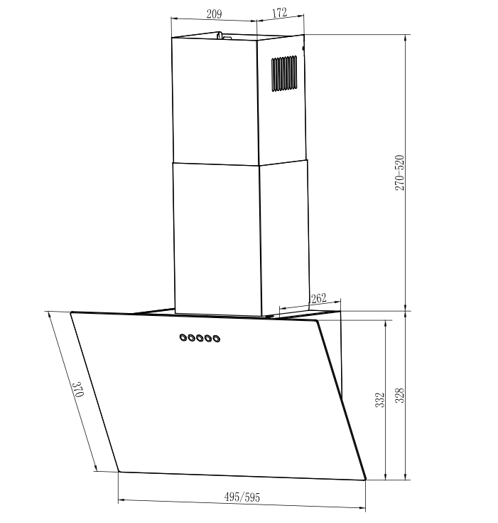 картинка Кухонная вытяжка Weissgauff SIGMA 50 PB BL 