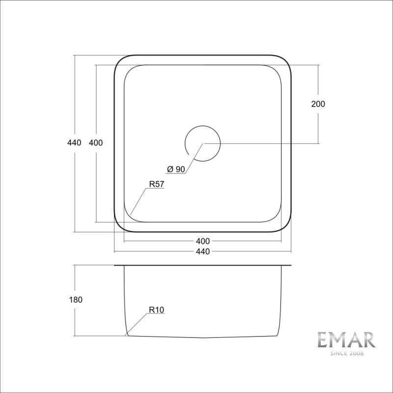 картинка Мойка для кухни Emar EMB-127A PVD Nano Dark 