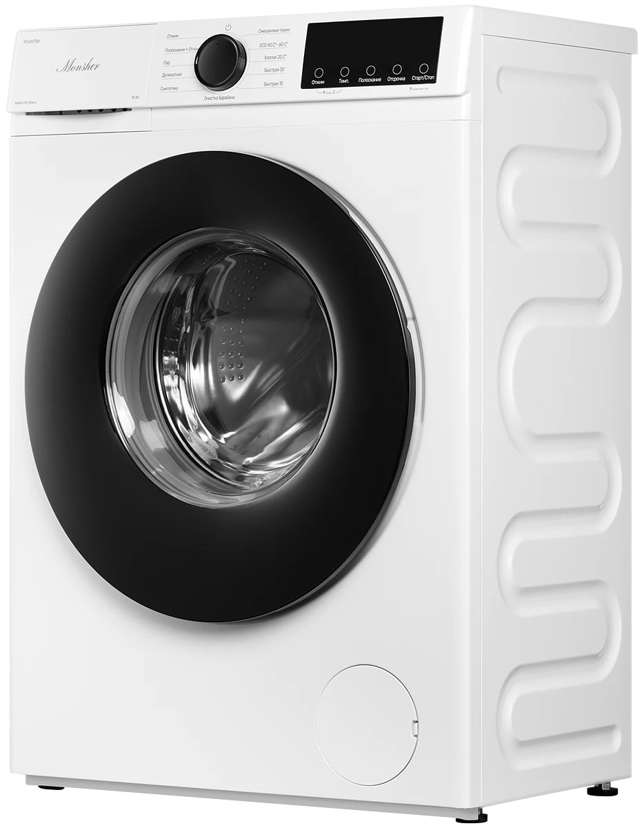 картинка Стиральная машина узкая с паром Monsher MWM 410 Blanc 