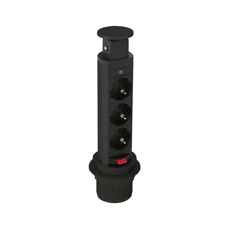 картинка |Discount| Встраиваемая розетка GLS 3X16 EURO черный  картинка |Discount| Встраиваемая розетка GLS 3X16 EURO черный