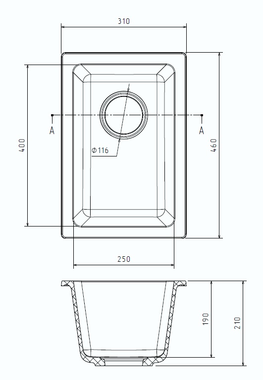 картинка Мойка для кухни Rivelato BERKANA BK-25 