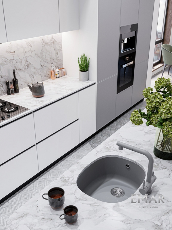картинка Мойка для кухни Emar Quartz EMQ-1560.P  картинка Мойка для кухни Emar Quartz EMQ-1560.P