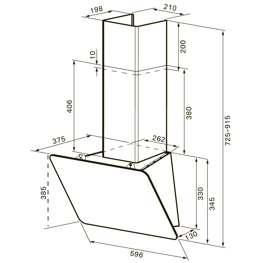 картинка Кухонная вытяжка Krona BELINDA 600 black SGC max 