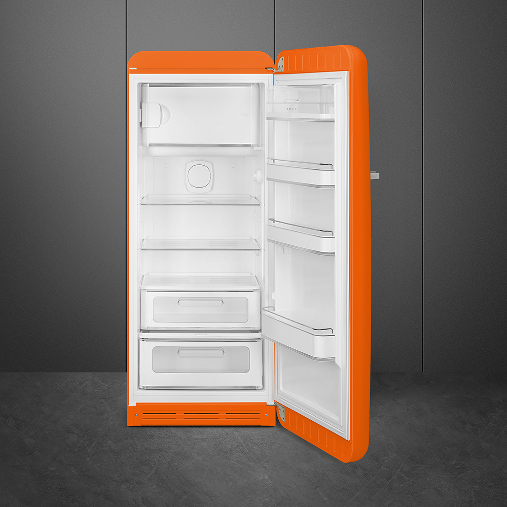 картинка Отдельностоящий холодильник Smeg FAB28ROR5 оранжевый  картинка Отдельностоящий холодильник Smeg FAB28ROR5 оранжевый
