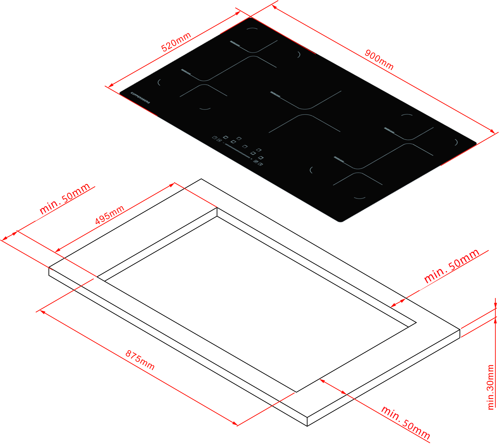 картинка Индукционная варочная панель Kuppersberg ICS 905  картинка Индукционная варочная панель Kuppersberg ICS 905