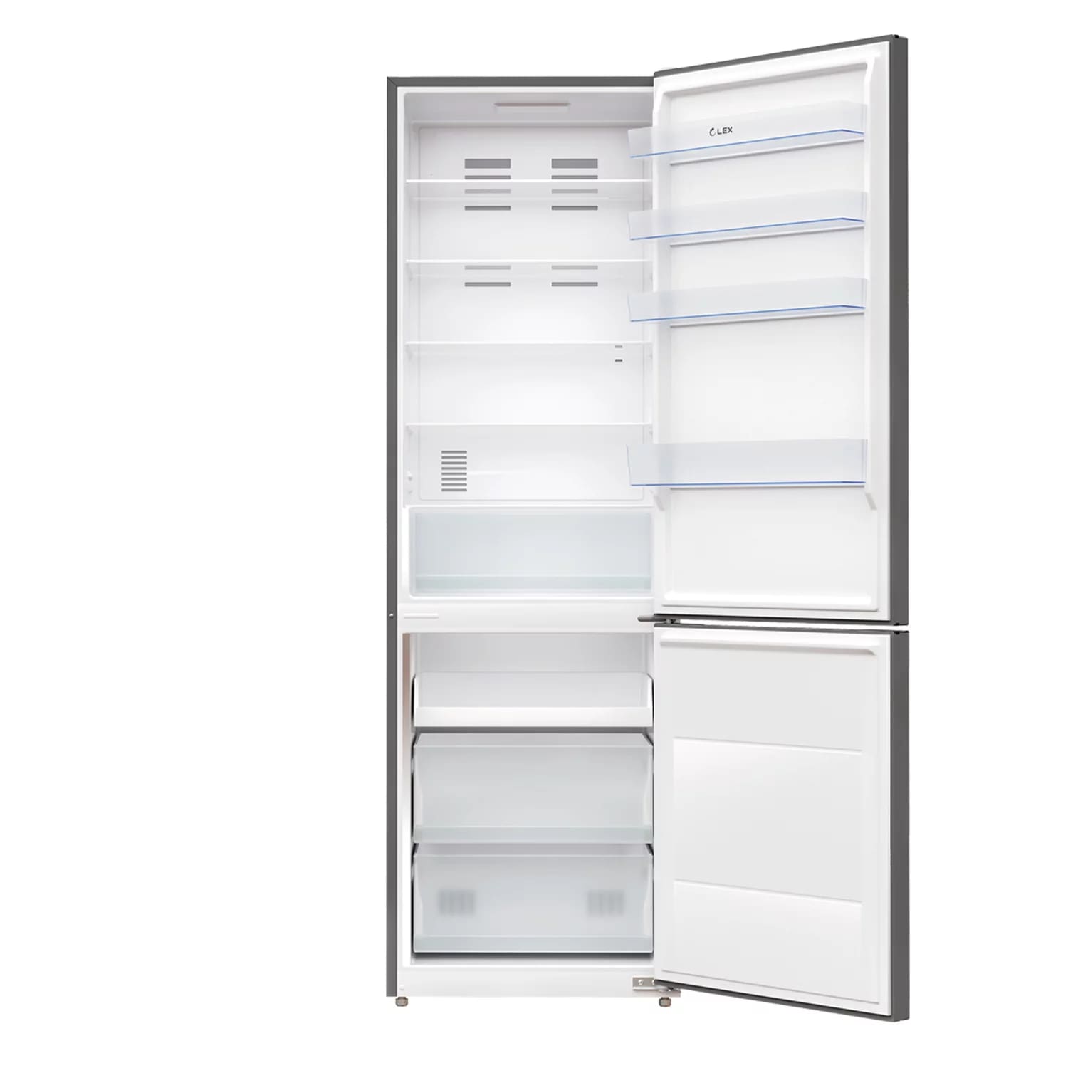 картинка Отдельностоящий холодильник Lex LKB201BLIDMAX черное стекло 