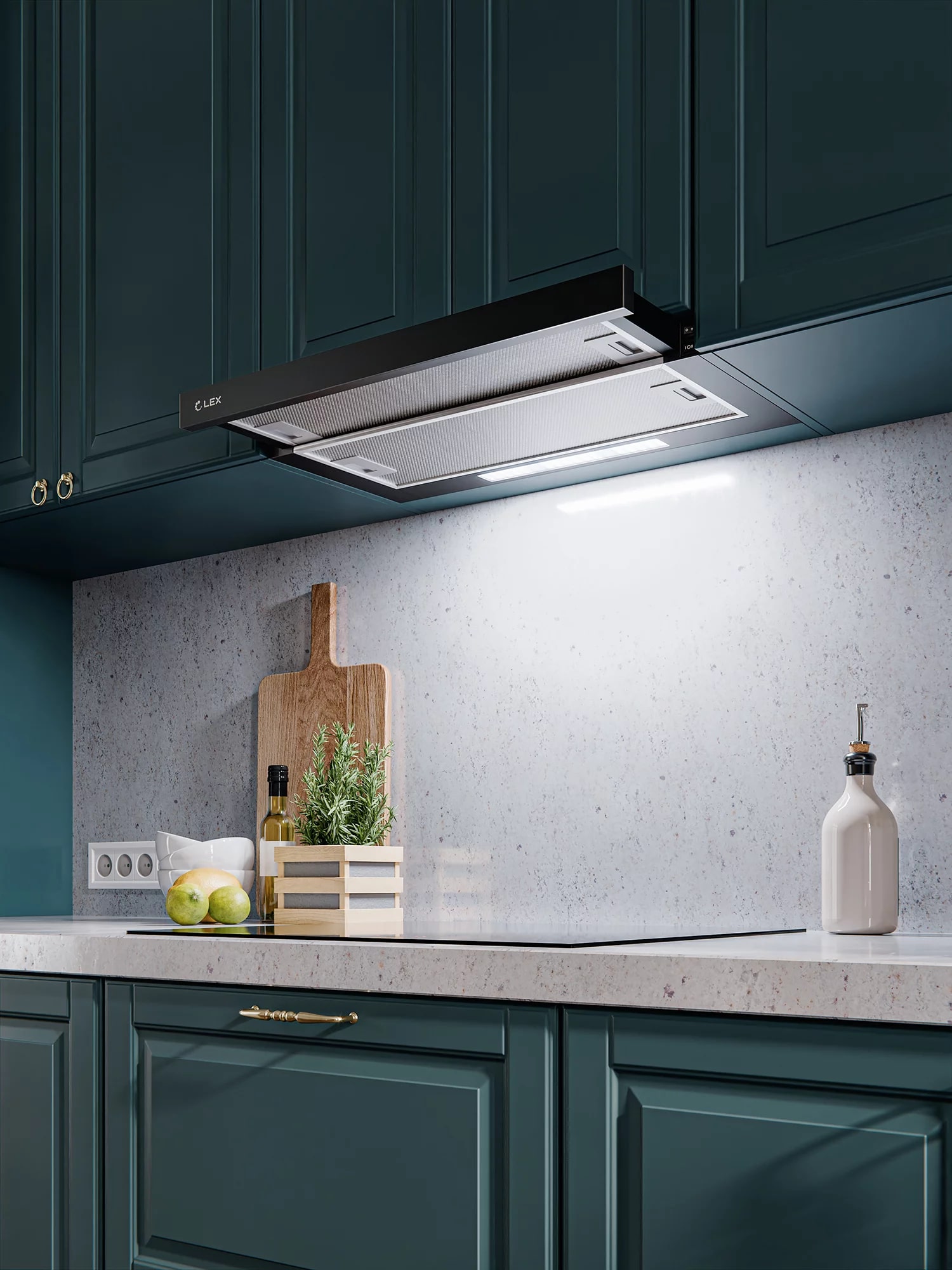 картинка Кухонная вытяжка Lex HERMES G 600 BLACK 