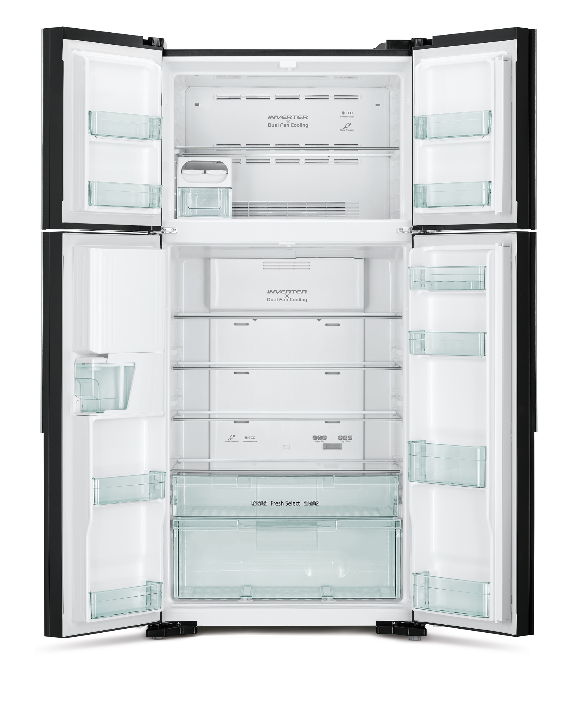 картинка Отдельностоящий холодильник Hitachi R-W660PUC7 GPW белый  картинка Отдельностоящий холодильник Hitachi R-W660PUC7 GPW белый
