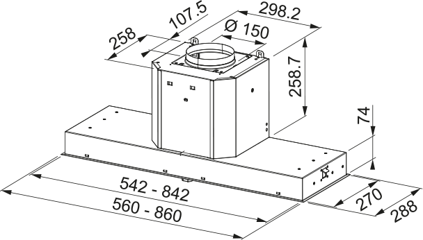 картинка Кухонная вытяжка полновстраиваемая Franke FMY 908 BI BK 