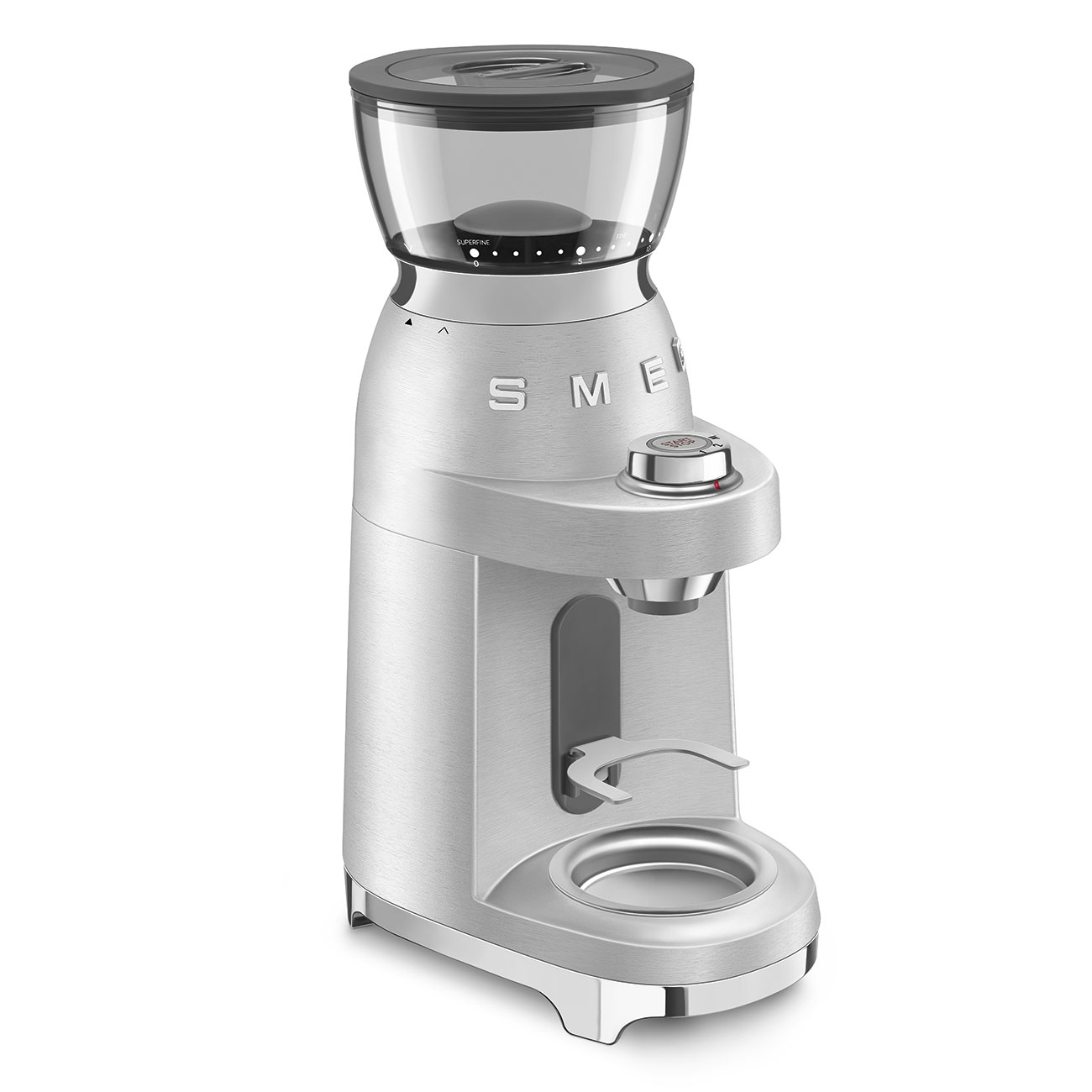 картинка Кофемолка Smeg CGF02SSEU алюминий  картинка Кофемолка Smeg CGF02SSEU алюминий