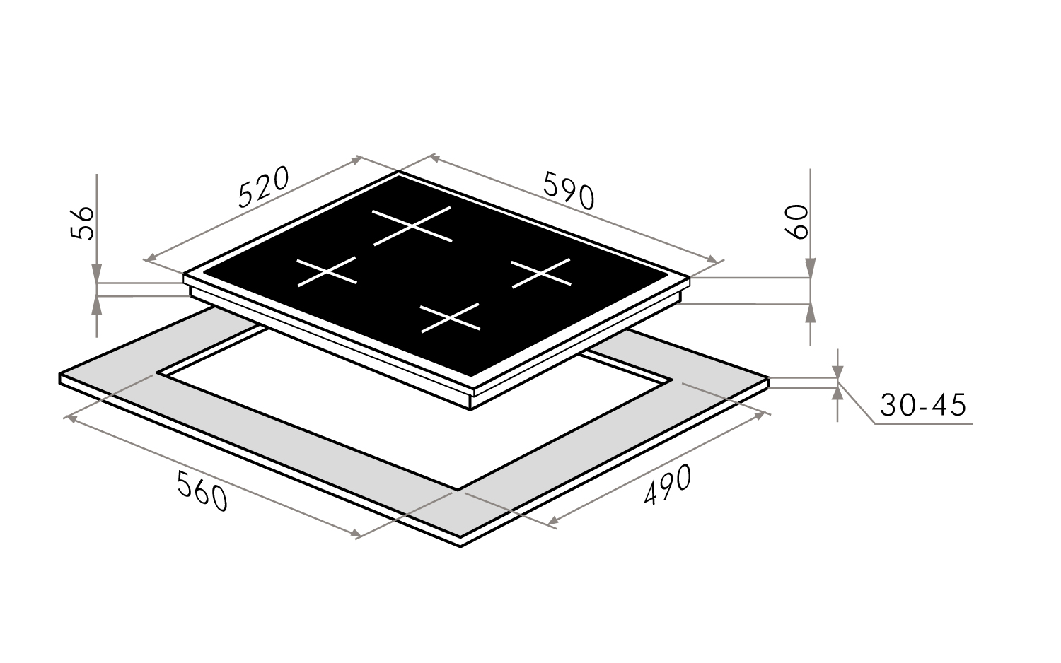картинка Индукционная варочная панель Maunfeld AVI594FBK 