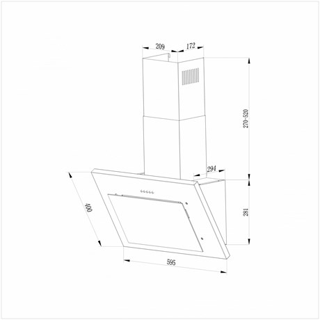 картинка Кухонная вытяжка наклонная Hebermann HBKH 60.2 W 