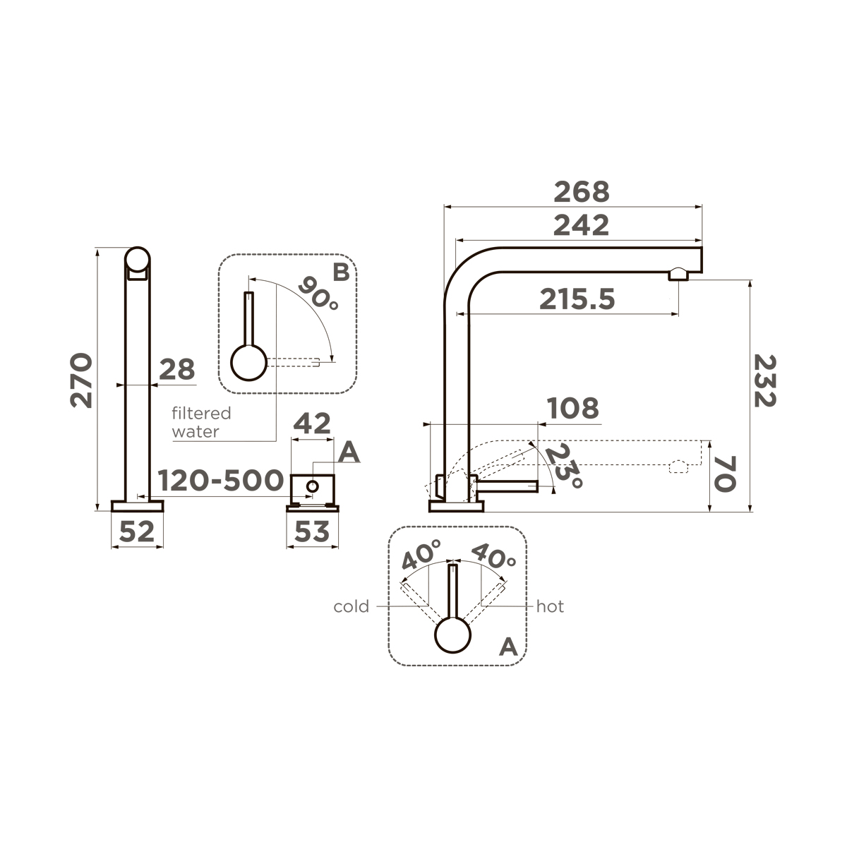 картинка Смеситель Omoikiri Nara 2 Plus-BN 