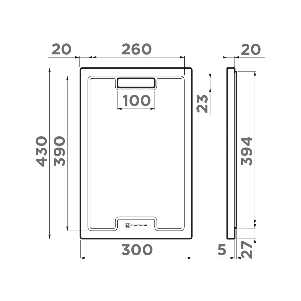 картинка Разделочная доска Omoikiri CB-01-WOOD 