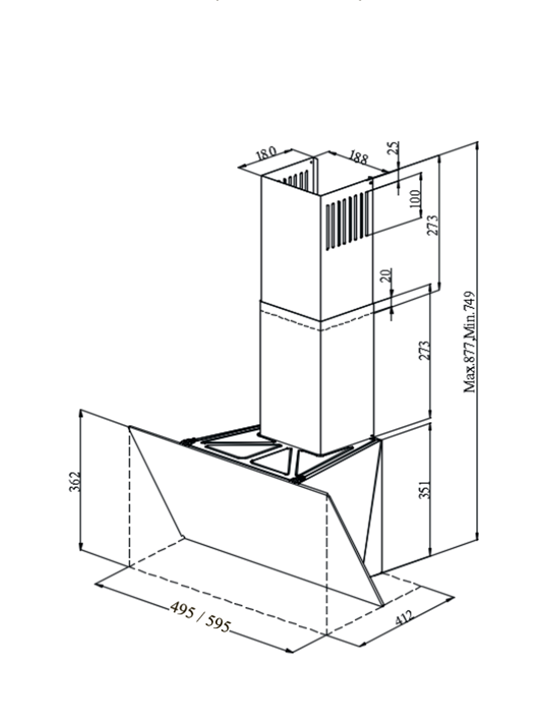 картинка Кухонная вытяжка Monsher NOVA 60 Noir 
