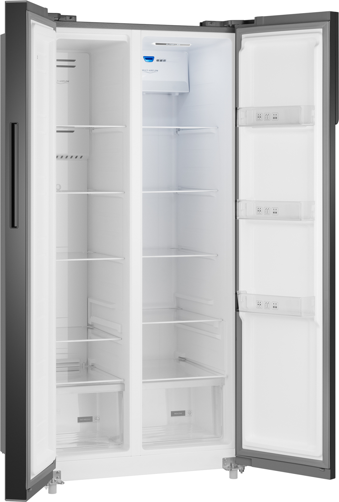 картинка Отдельностоящий холодильник Weissgauff WSBS 500 Inverter NoFrost Beige Glass 